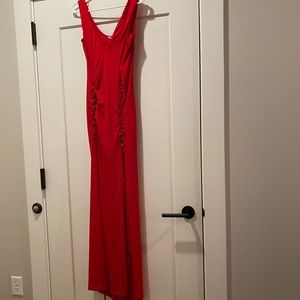 Red maxi dress